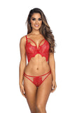 Sensual Red Corset Bra with Golden Accents