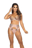 Gold Embroidered Powder Pink Tulle Bra from Summer Love