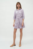 Charming Lilac Frill Dress with Casual Buffy Sleeves