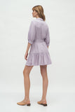 Charming Lilac Frill Dress with Casual Buffy Sleeves