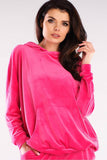 Trendy Velour Hoodie with Large Pocket and Loose Fit