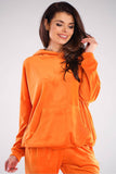 Trendy Loose-Fit Velour Hoodie with Large Pocket
