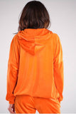 Trendy Loose-Fit Velour Hoodie with Large Pocket