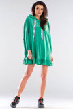 Charming Oversized Hooded Sweatshirt with Logo Tapes