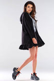 Charming Oversized Hooded Sweatshirt with Logo Tapes
