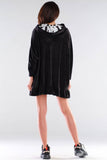 Charming Oversized Hooded Sweatshirt with Logo Tapes
