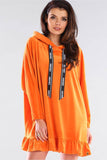 Charming Oversized Hooded Sweatshirt with Logo Tapes