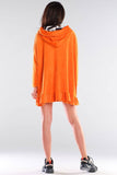 Charming Oversized Hooded Sweatshirt with Logo Tapes