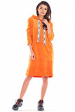 Practical Velour Midi Dress with Large Front Pocket