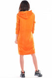 Practical Velour Midi Dress with Large Front Pocket
