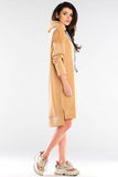 Sporty Loose-Fitting Velour Dress with Logo Tapes