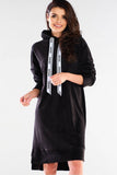 Sporty Velour Dress with Logo Tapes for Spring Styling