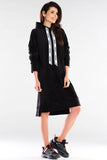 Sporty Velour Dress with Logo Tapes for Spring Styling