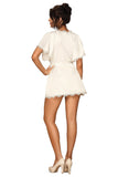 Delicate Lace-Trimmed Satin Robe in Bright Color