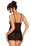 Elegant Black Lace Trim Nightdress with Adjustable Straps