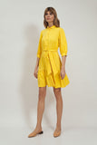 Charming Yellow Frill Dress with Casual Buffy Sleeves