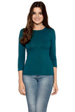 Versatile Cotton Blouse with 3/4 Sleeves in Multiple Colors