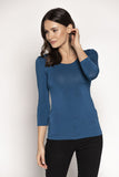 Fashionable 3/4 Sleeve Smooth Blouse in Multiple Colors