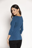 Fashionable 3/4 Sleeve Smooth Blouse in Multiple Colors