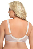 Beige Semi-Padded Underwired Nursing Bra with Lace Details