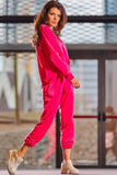 Feminine Heart-Neck Sweatshirt with Drawstring Hem