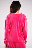 Feminine Heart-Neck Sweatshirt with Drawstring Hem