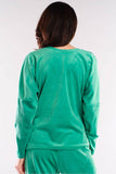 Feminine Heart-Neck Sweatshirt with Drawstring Hem