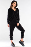 Feminine Heart-Neck Sweatshirt with Drawstring Hem