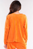 Feminine Heart-Neck Sweatshirt with Drawstring Hem