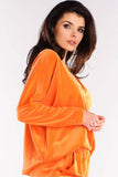 Feminine Heart-Neck Sweatshirt with Drawstring Hem