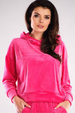 Velour Hooded Kangaroo Sweatshirt - Classic Loose Fit