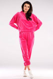 Velour Hooded Kangaroo Sweatshirt - Classic Loose Fit