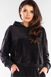 Velour Hooded Kangaroo Sweatshirt - Classic Loose Fit