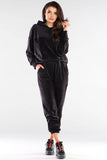 Velour Hooded Kangaroo Sweatshirt - Classic Loose Fit