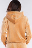 Velour Hooded Kangaroo Sweatshirt in Classic Loose Cut