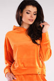 Velour Hooded Kangaroo Sweatshirt for Casual Style