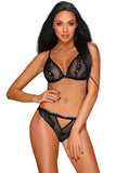 Seductive Lace Set with Exotic Floral Design