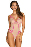 Sexy Summer Mesh Bodysuit with Colorful Trimmings