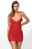 Sensual Red Strapless Lace Nightgown with Bow Detail