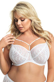 Elegant White Soft Bra with Embroidery and Bows