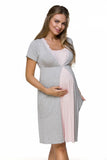 Pastel Pleated Maternity & Nursing Short Sleeve T-Shirt