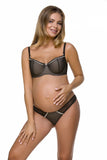 Elegant Black Lace Classic Panties with Beige Lining