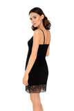 Elegant Lace-Trimmed Viscose Nightgown with Adjustable Straps