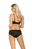 Lace-Trimmed Classic Black Cotton Panties