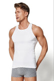 Classic White Wide-Strap Men's T-Shirt - Body Fit Style