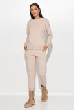 Classic Cotton Knitwear Women's Set with Delicate Patch