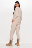 Classic Cotton Knitwear Women's Set with Delicate Patch