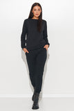Elegant Cotton Knitwear Set with Delicate Patch Detail