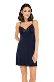 Delicate Navy Blue Lace Nightdress with Adjustable Straps
