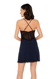 Delicate Navy Blue Lace Nightdress with Adjustable Straps